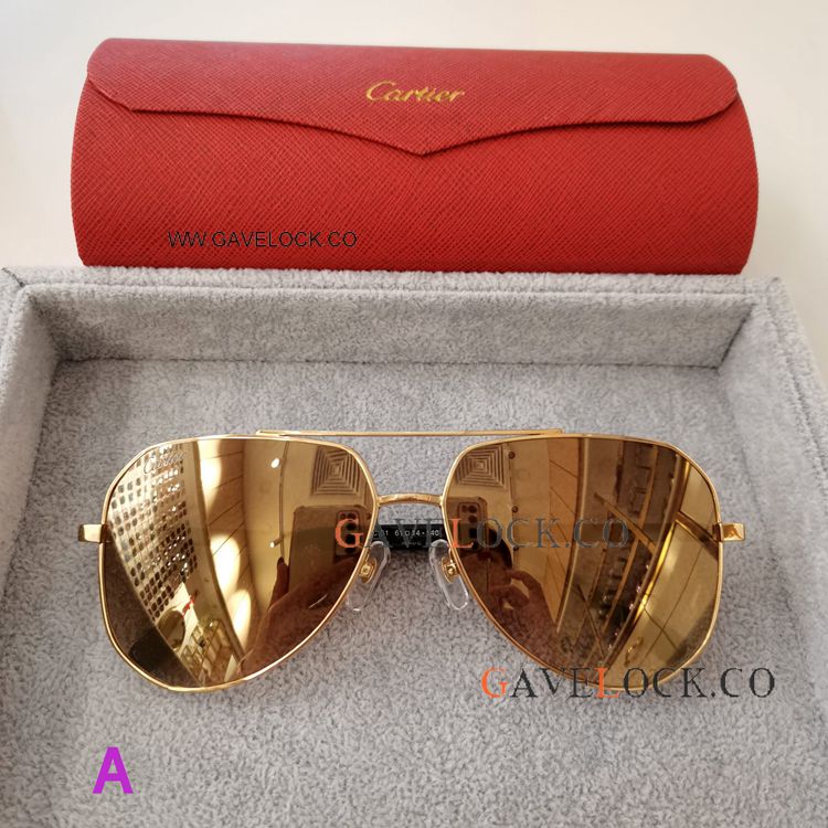 Best Copy Cartier CA0951 Sunglasses Men Gold Frame Fashion